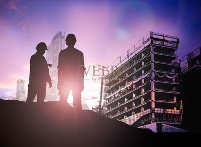 建筑工地,看,工程師,運動模糊,建筑業